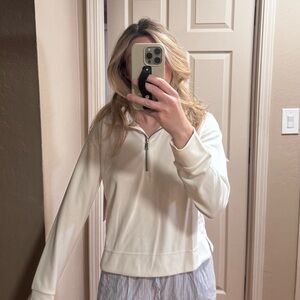 Athleta Cream Half-Zip Pullover
